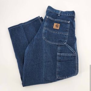 Carhartt Mens Loose Fit Utility Jean 33x25.5” *hem altered* Deepstone Blue